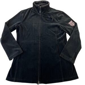 St. John Vintage Y2K Black velour zip-up jacket women’s size Medium